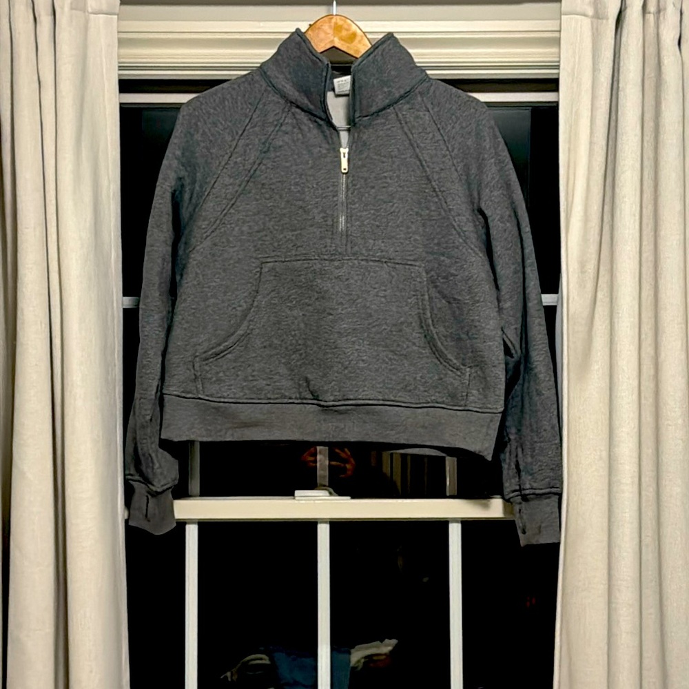 Lulu Quarter Zip Lookalike. Never worn.  Size Small. Dark Grey